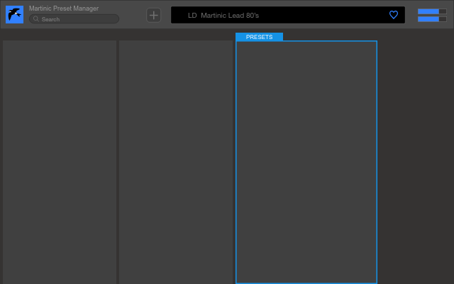 Martinic Preset Manager main Adobe XD UI screenshot